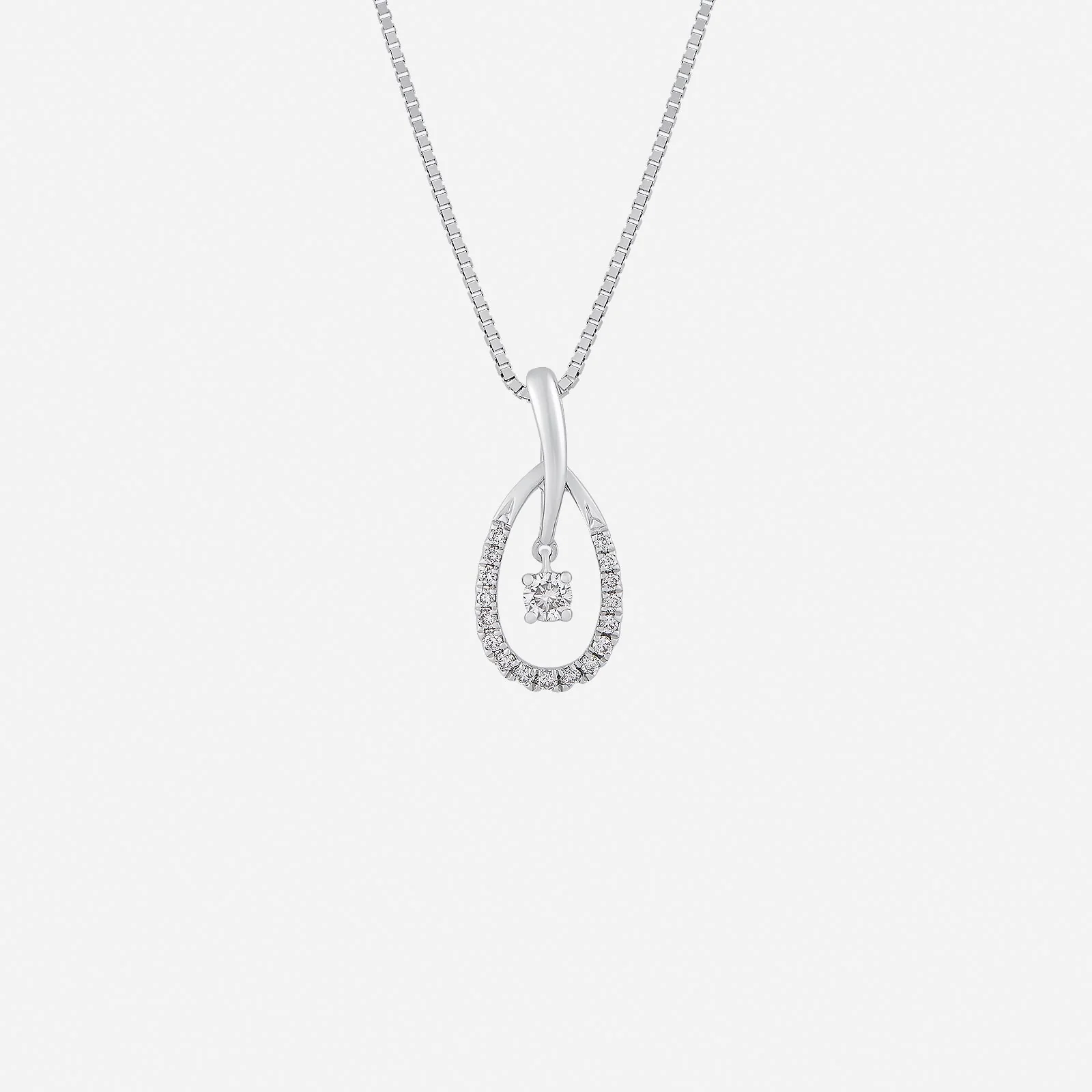 Timeless Loop Diamond Pendant in White Gold (GDIASTYLE1777A)