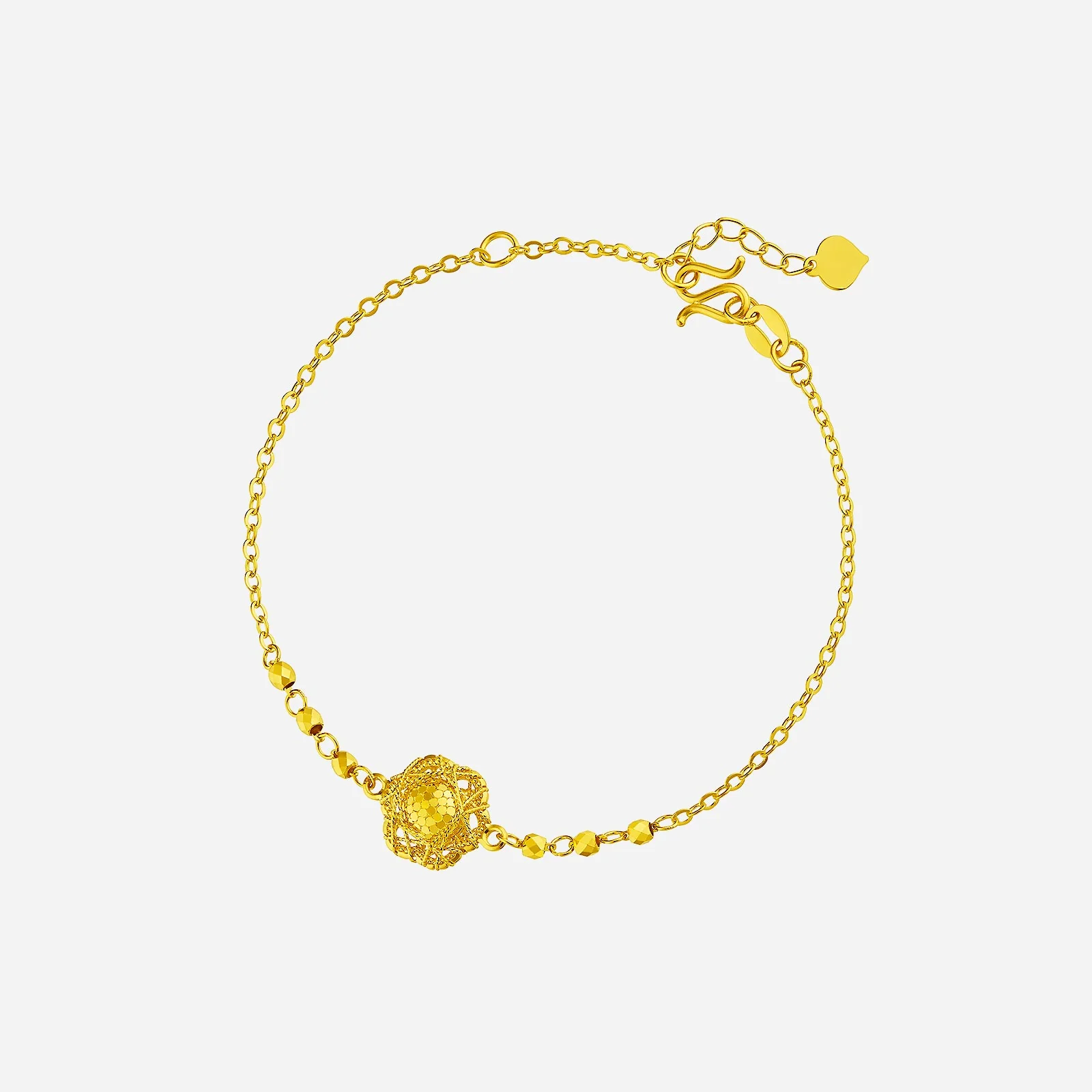 Tweed Floral Bracelet in Yellow Gold (E999GROUP152V0556A)