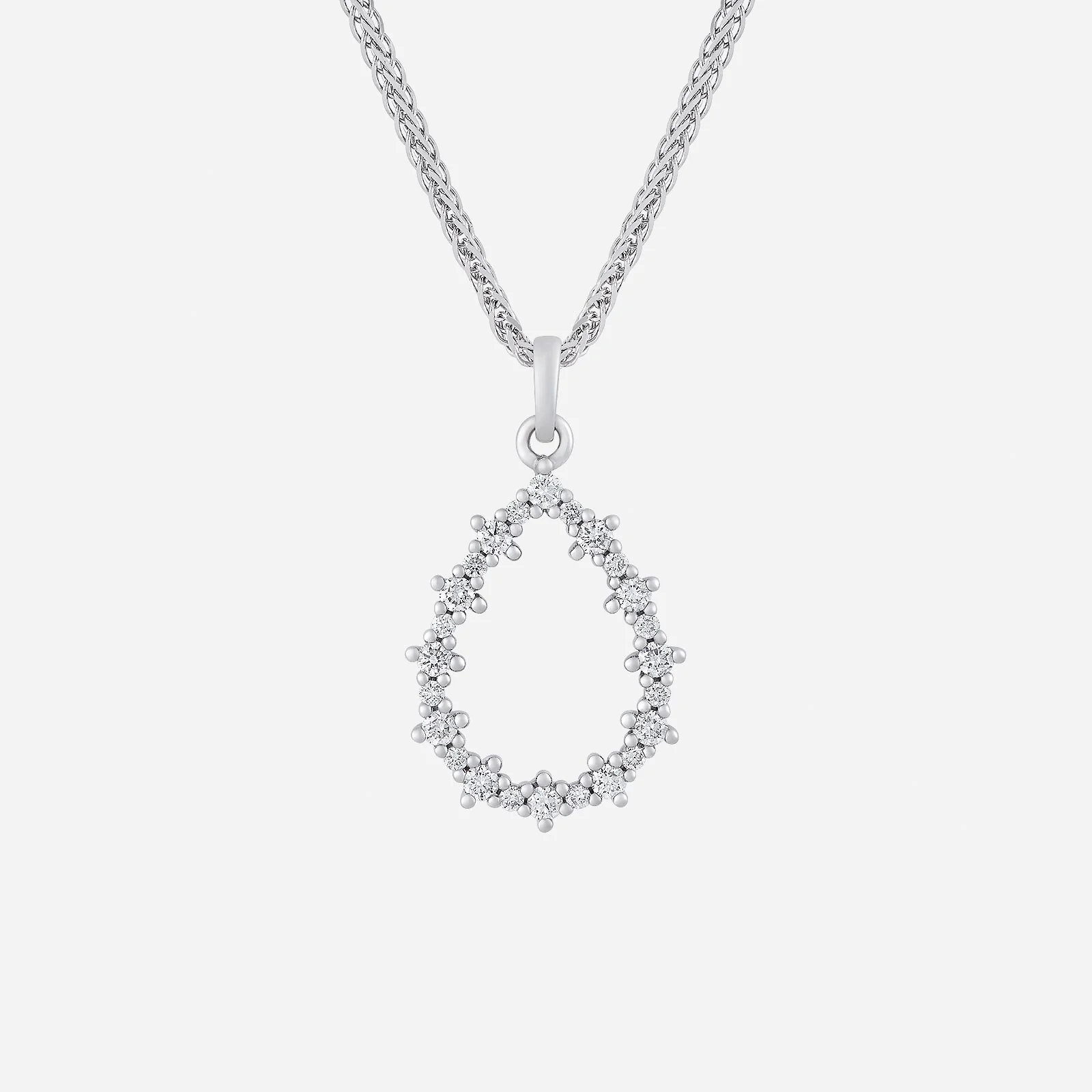 Twinkle Pear Diamond Pendant in White Gold (GDIAGROUP172V1648A)