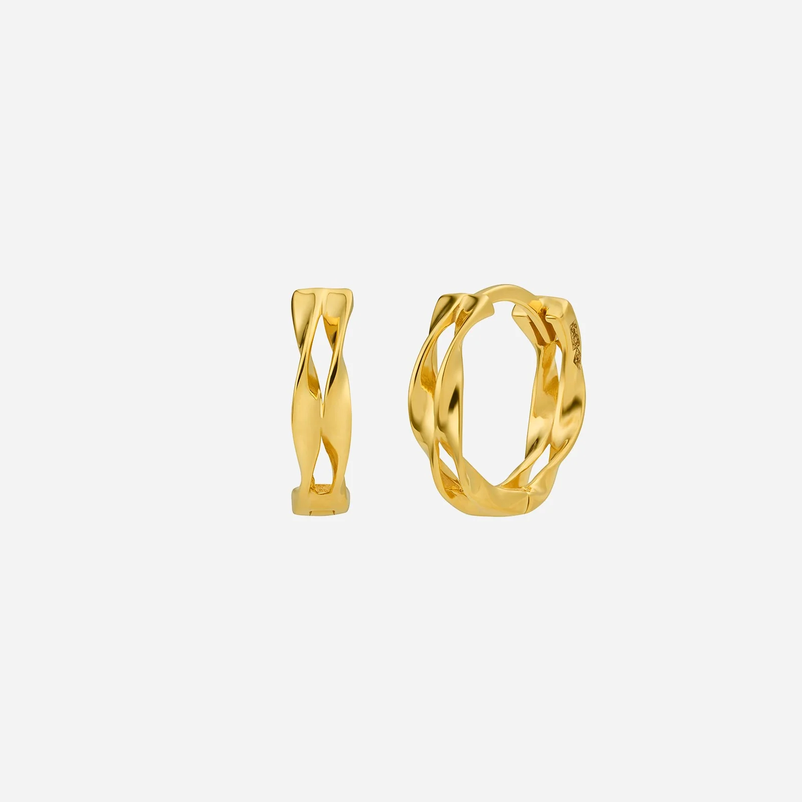 Twisted Huggie Earrings in Yellow Gold (H22KSTYLE1185A)
